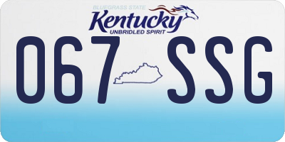 KY license plate 067SSG
