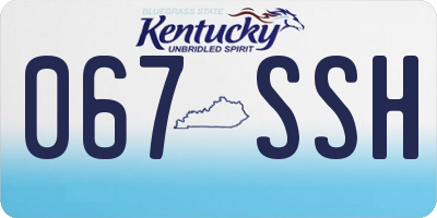 KY license plate 067SSH