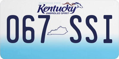 KY license plate 067SSI