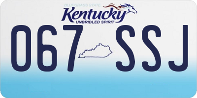 KY license plate 067SSJ