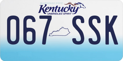 KY license plate 067SSK