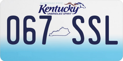 KY license plate 067SSL