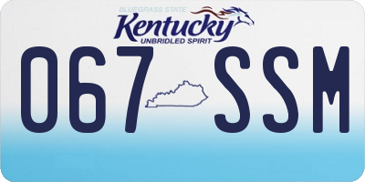 KY license plate 067SSM