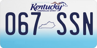 KY license plate 067SSN