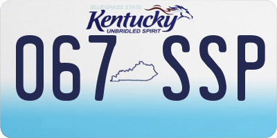 KY license plate 067SSP
