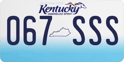 KY license plate 067SSS