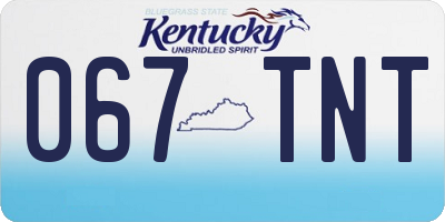 KY license plate 067TNT