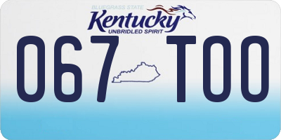 KY license plate 067TOO