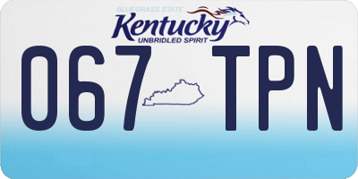 KY license plate 067TPN