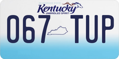 KY license plate 067TUP