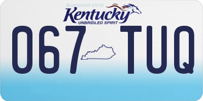 KY license plate 067TUQ