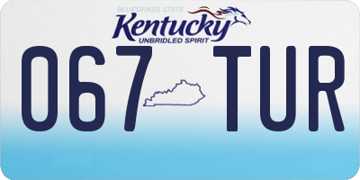 KY license plate 067TUR