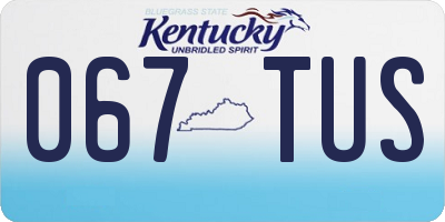 KY license plate 067TUS
