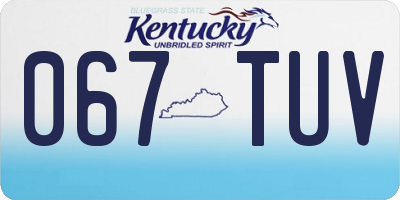 KY license plate 067TUV