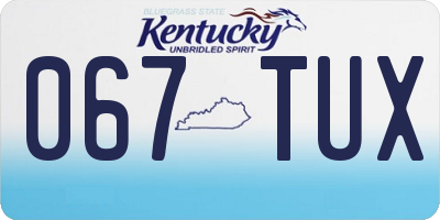 KY license plate 067TUX