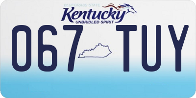 KY license plate 067TUY