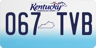 KY license plate 067TVB