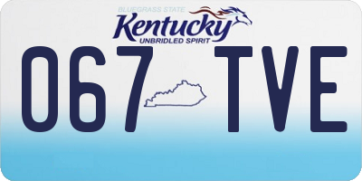 KY license plate 067TVE