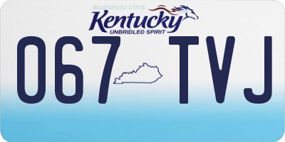 KY license plate 067TVJ
