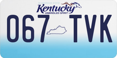 KY license plate 067TVK