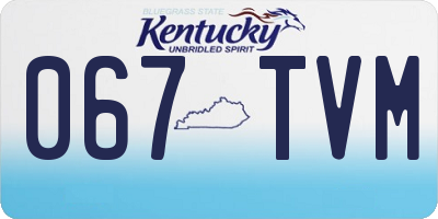 KY license plate 067TVM