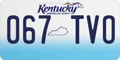 KY license plate 067TVO
