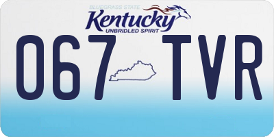 KY license plate 067TVR