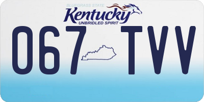 KY license plate 067TVV