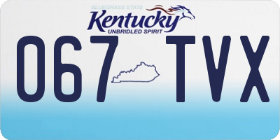 KY license plate 067TVX