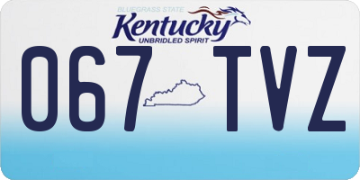 KY license plate 067TVZ