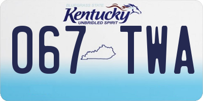 KY license plate 067TWA