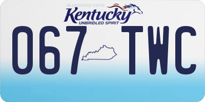 KY license plate 067TWC