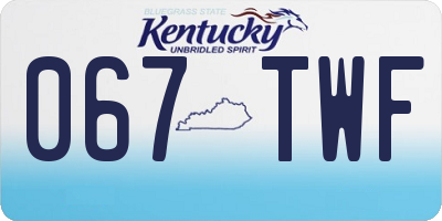 KY license plate 067TWF