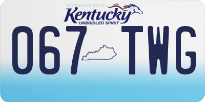 KY license plate 067TWG