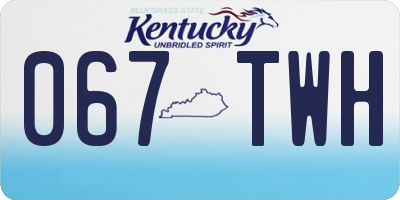 KY license plate 067TWH