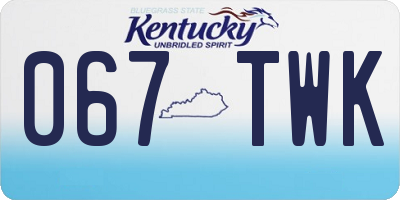 KY license plate 067TWK