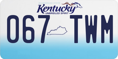 KY license plate 067TWM