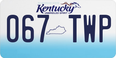 KY license plate 067TWP