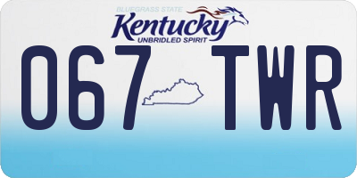 KY license plate 067TWR