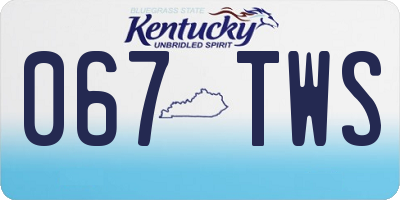 KY license plate 067TWS