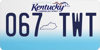 KY license plate 067TWT