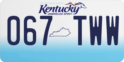 KY license plate 067TWW