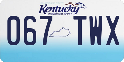 KY license plate 067TWX