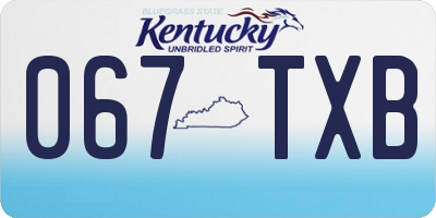 KY license plate 067TXB