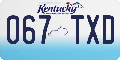 KY license plate 067TXD