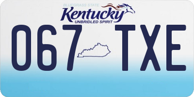 KY license plate 067TXE