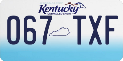 KY license plate 067TXF
