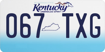KY license plate 067TXG
