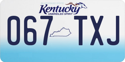 KY license plate 067TXJ
