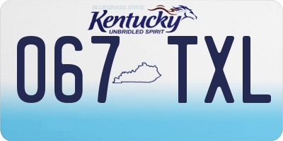 KY license plate 067TXL